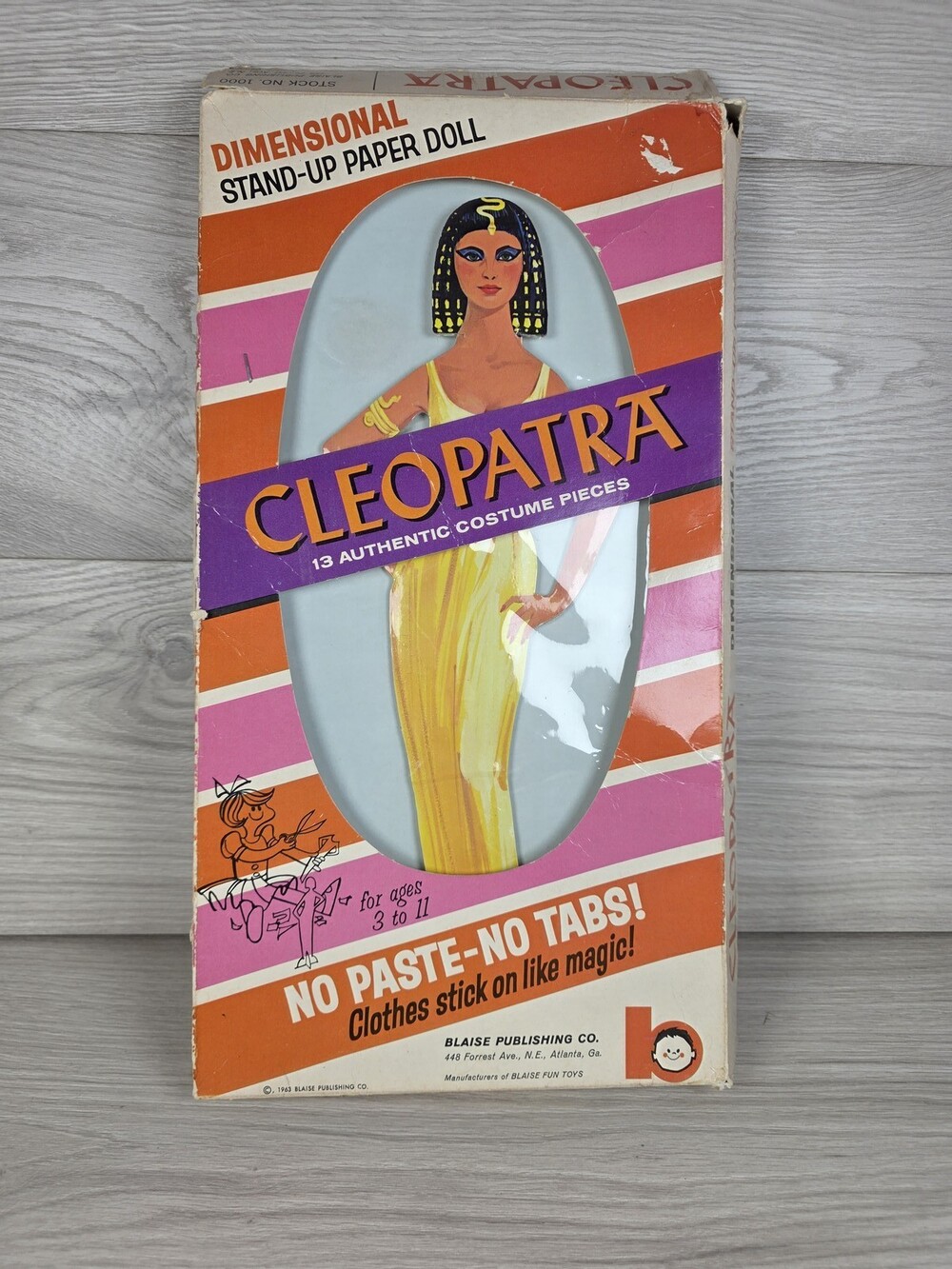 Cleopatra Dimensional Stand-Up Paper Doll Set 1963 by Blaise Publishing Co. SU11